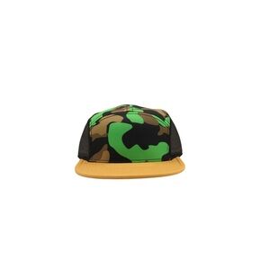 Camouflage Trucker Hat with Yellow Brim